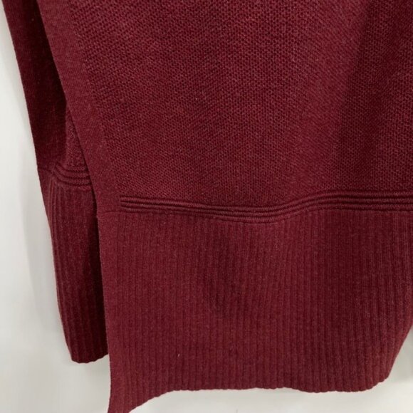 Lululemon OS Burgundy Red Yak Wool Blend Zip Up Poncho Sweater Cape - Picture 3 of 9